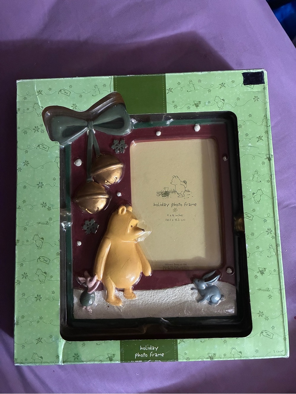 Classic Winnie the Pooh and Friends Christmas Holiidays Picture Frame New in box